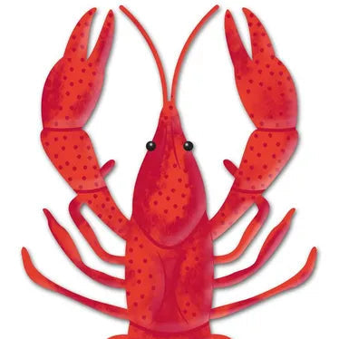 14"HX8"L METAL CRAWFISH SHAPE SIGN - RED/BLACK - MD1065