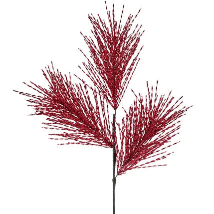 21"L TWISTED METALLIC PINE SPRAY X3 - RED - XX262924
