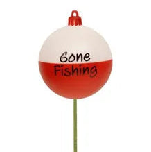 15"OAL GONE FISHING BOBBER PICK - RED/WHITE - XP3762
