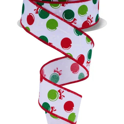 1.5"X10YD LOLLIPOPS - WHITE/LIME/RED/EMERALD - RGH100656