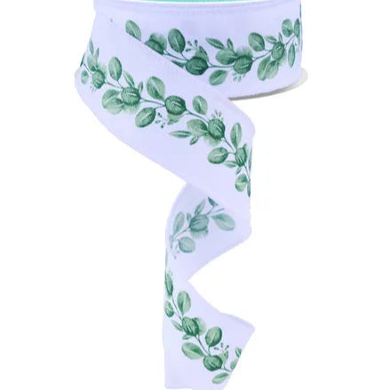 1.5"x10YD EUCALPYTUS - WHITE/LIGHT GREEN/SAGE - RGF148627