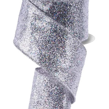 2.5"X10YD LASER GLITTER - SILVER - RGF153326