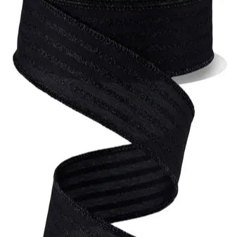 1.5"X10YD GLITTER VERTICAL STRIPE - BLACK - RGF197002