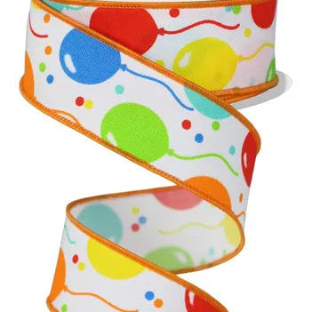 1.5"X10YD BALLOONS - WHITE/ORANGE/BLUE/RED - RGE164227