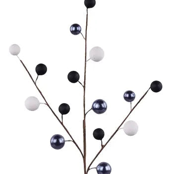 20"L METALLIC BERRY SPRAY - BLACK/WHITE/GREY - EC5840F4