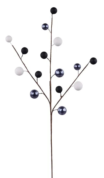 20"L METALLIC BERRY SPRAY - BLACK/WHITE/GREY - EC5840F4