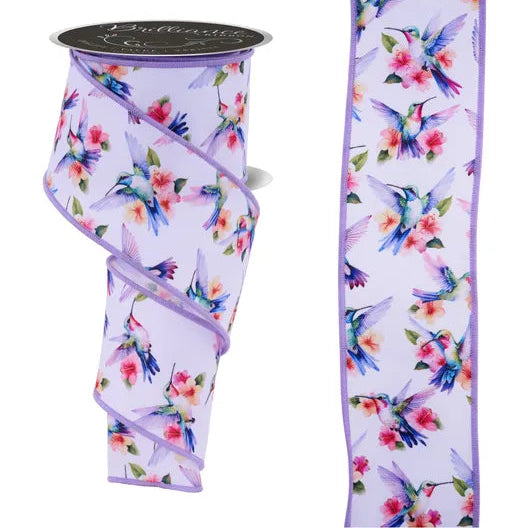 2.5"X10YD HUMMINGBIRDS - WHITE/GREEN/PINK/ORANGE - LS1177YH