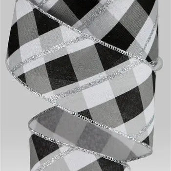 2.5"X10YD METALLIC CRISS CROSS/ROYAL - WHITE/BLACK/SILVER - RGA132627