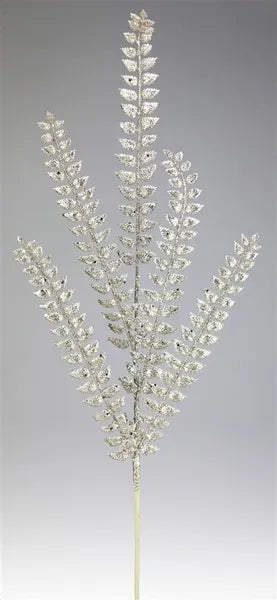 37"L GLITTERED FERN SPRAY - CHAMPAGNE - XS205744