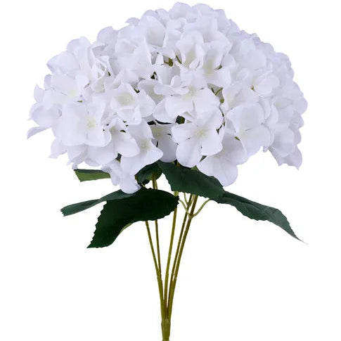 16"L FABRIC HYDRANGEA BUSH X5 - WHITE - FN175427