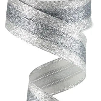 1.5"X10YD 3-IN-1 SHIMMER GLITTER - SILVER/PEWTER - RGA8219CK