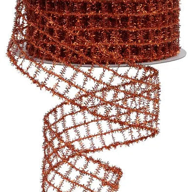 1.5"X10YD TINSEL MESH - ORANGE - RM997520