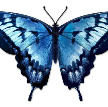 13.5"L METAL EMBOSSED BUTTERFLY SIGN - MULTI BLUE - MD136303