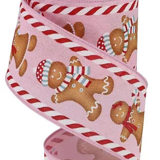 2.5"X10YD GINGERBREAD BOY/GIRL/CANDY - PINK/RED/ICE BLUE/BROWN - RGE15818F
