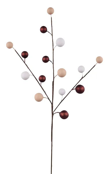 20"L METALLIC BERRY SPRAY - IVORY/LIGHT COFFEE/BROWN - EC5840F5