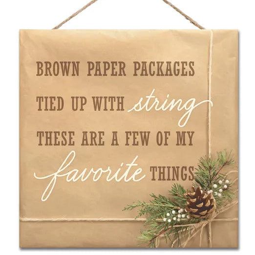 10"SQ MDF A FEW OF MY FAVORITE THINGS - IVORY/NATURAL/BROWN/GREEN - AP7462