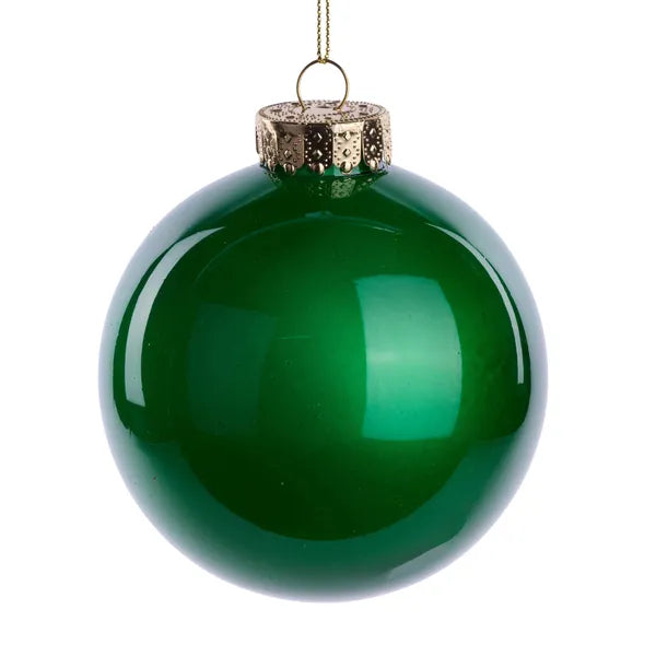 150MM DIA LACQUER/GLASS LOOK ORNAMENT - EMERALD GREEN - XH966306