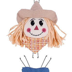 2 PIECE 29.25"H MALE SCARECROW DECOR KIT - TAN/ORANGE/YELLOW/BLUE/BLACK - HA204181