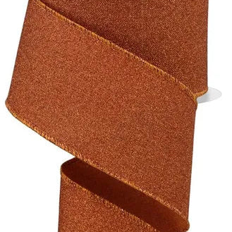 2.5"X10YD FINE GLITTER ON ROYAL - PUMPKIN - RGE1381TC