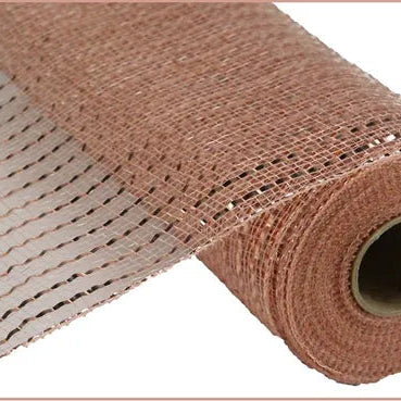 21"X10YD WIDE FOIL MESH - NEW ROSE GOLD W/FOIL - RE1066NF