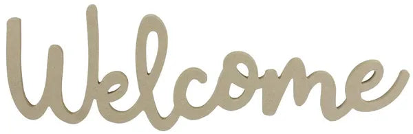 17.75"L X 6"H MDF WELCOME - NATURAL - AB2460