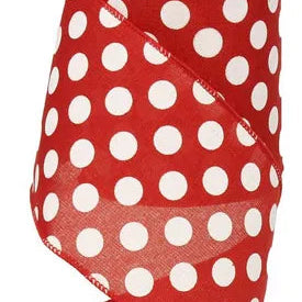 4"X10YD MEDIUM MULTI DOTS - RED/WHITE - RX9147W7