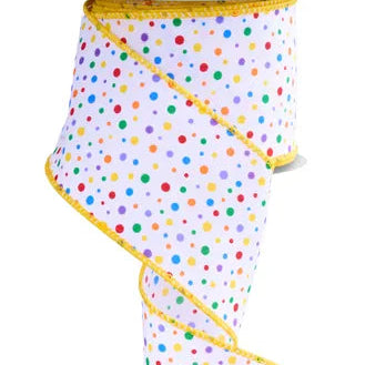 2.5"X10YD MULTI MINI DOT - WHITE/MULTI - RGF146927
