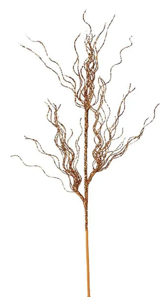 31"L GLITTERED SPIRAL PINE SPRAY - ORANGE/DARK GOLD - XS756295