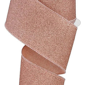 2.5"X10YD FINE GLITTER ON ROYAL - ROSE GOLD - RGE1381H4
