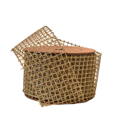 2 1/2"X10YD WIRED RIBBON NETTING - GOLD - LARIBBON - WR-10215-063-10
