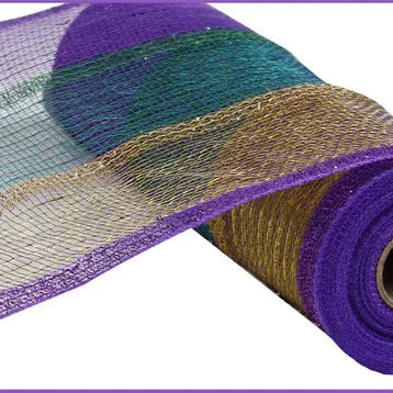 10.25"X10YD WIDE TINSEL/PP/FOIL/MESH - MARDI GRAS - RY840173
