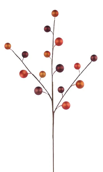 20"L METALLIC BERRY SPRAY - BROWN/YELLOW/RUST - EC5840F2