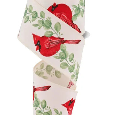2.5"X10YD CARDINAL W/EUCALYPTUS - IVORY/RED/CELADON - RGF139930