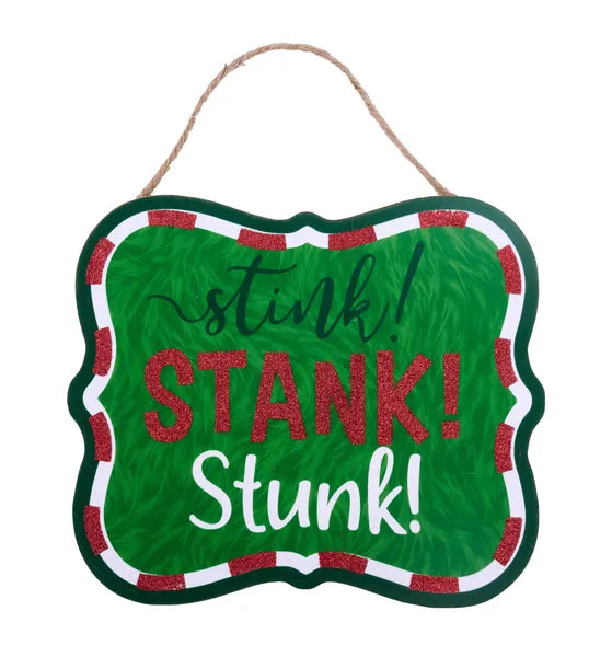 10.5"LX9"H STINK! STANK! STUNK! GLITTER - RED/WHITE/EMERALD - AP7421