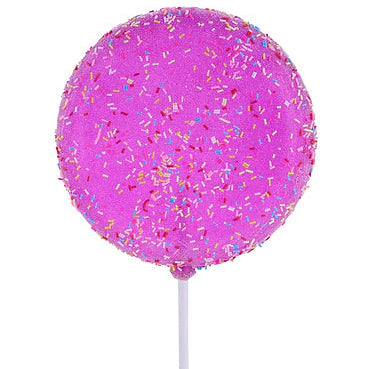 120MM GLITTER SPRINKLE LOLLIPOP W/STICK - HOT PINK - XC120411