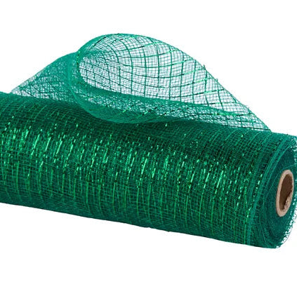 10"X10YD METALLIC MESH - EMERALD W/ EMERALD FOIL - RE130106