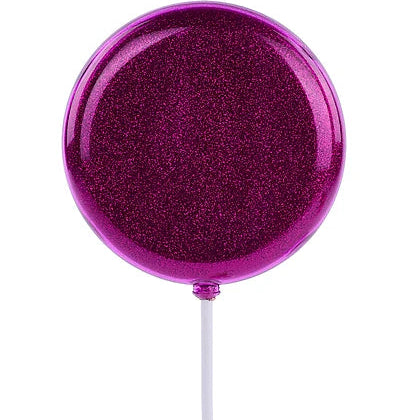 120MM GLITTER LOLLIPOP W/ STICK 11.75"OAL - HOT PINK - XC120611