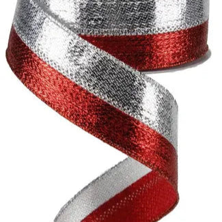 1.5"X10YD METALLIC 2-IN-1 - RED/SILVER - RG0177559