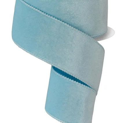 2.5"X10YD DELUXE VELVET/SATIN BACKING - ICE BLUE - RGE165948