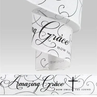 2.5"X10YD AMAZING GRACE, 21 REPEATS - WHITE/BLACK - RG0113627