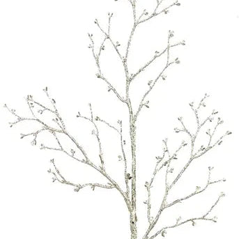 27"L GLITTERED BUD BRANCH SPRAY - CHAMPAGNE - XS984644