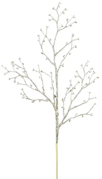 27"L GLITTERED BUD BRANCH SPRAY - CHAMPAGNE - XS984644