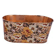 10.25"L COPPER FLORAL PLANTERS - YELLOW - KE2837-Y