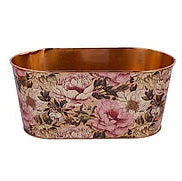 10.25"L COPPER FLORAL PLANTER - PINK - KE2837-P