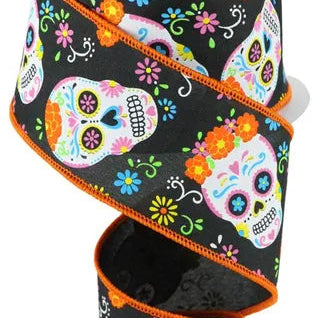 2.5"X10YD DAY OF THE DEAD - BLACK/MULTI - RGC166402