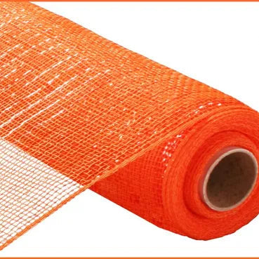21"X10YD METALLIC MESH - ORANGE W/ ORANGE FOIL - RE100120