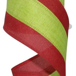 4"X10YD 3 COLOR 3-IN-1 ROYAL BURLAP - RED/LIME - RG16053Y
