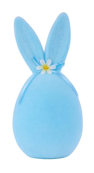 7.25"HX5.5"DIA EGG W/EARS AND BOW - LIGHT BLUE - HE620514