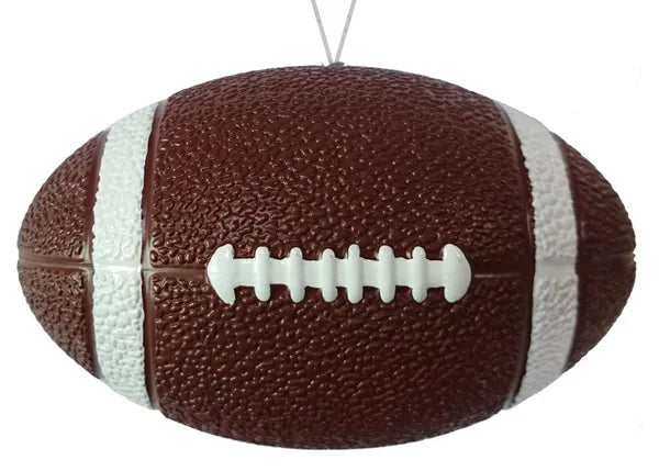 4.75"L PAINTED FOOTBALL W/ HANGER - BROWN/WHITE - MS132804