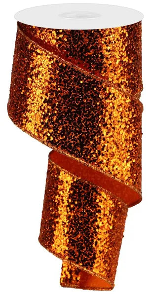 2.5"X10YD LARGE GLITTER - ORANGE - RGA130120